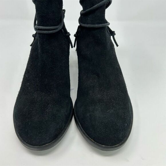 Sorel Farah Black Suede Pull On Ankle Boots Size 7.5 Back Tassel Design - Picture 5 of 12